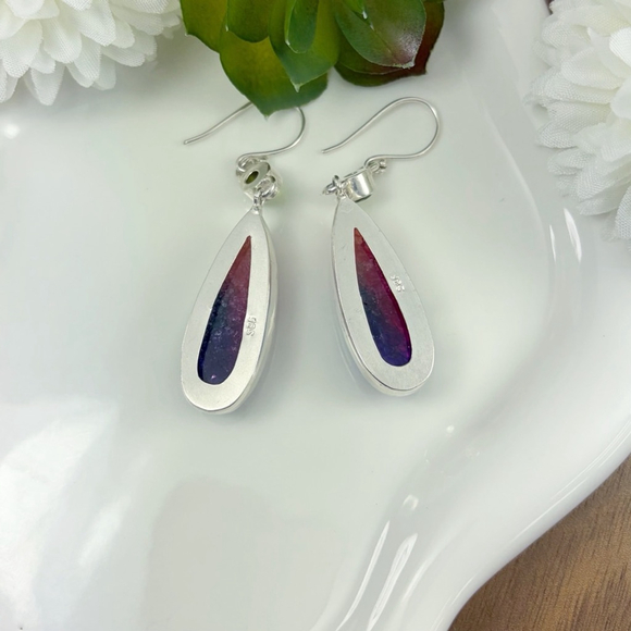 Peridot and Rainbow Quartz Gemstone Earrings Sterling Silver 925 New - Picture 6 of 7